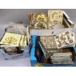 A quantity of Victorian and Edwardian ceramic tiles, various patterns and makes