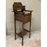 A gentleman's mahogany and marble topped shaving stand circa 1900 (no mirror)