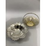 An Elizabeth II silver octofoil bon bon dish, Sheffield 1970 and a silver gilt pierced bon bon