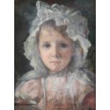 LATE 19TH CENTURY BRITISH SCHOOL, portrait of a young girl, head and shoulders, wearing a white