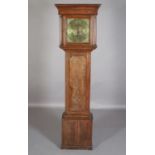 AN EARLY 19TH CENTURY OAK LONGCASE CLOCK by John Ramsbottom of Hall Green, the square brass dial,
