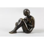 AFTER MOREAU, 20th century, figure of a young woman wearing a bathing costume sitting with her knees