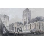 AFTER WILLIAM RICHARDSON, Whitby Abbey And Fountains Abbey, Yorkshire c.1840, two, lithograph with