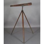 A MILITARY BRASS AND LEATHER TELESCOPE by W Ottway & Co Ltd, Ealing, London, stamped 1938 no.