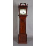 A LATE 18TH CENTURY CUBAN MAHOGANY LONGCASE CLOCK by Hampson of Bolton c.1780, the hood having a