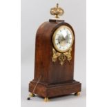 A 19TH CENTURY FRENCH MAHOGANY AND ORMOLU CLOCK, brass striking with repeat (A/F), movement with
