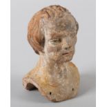 A TERRACOTTA HEAD OF A MAN, one of a set of devotional images from a Neopolitan Nativity scene, c.