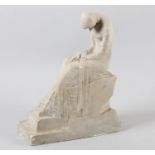 JOCEYLN HORNER (1902-1973), a plaster maquette for a bronze statue of a female, sitting, her head