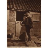 FRANK MEADOW SUTCLIFFE (1853-1941), Young couple courting at Whitby, c.1880s, vintage photograph,