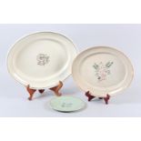 A POOLE POTTERY 'WATKINSON'S WARE' MEAT DISH, white earthenware with off-white glaze painted to