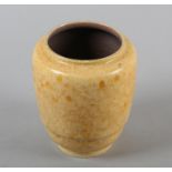 A POOLE SYLVAN WARE VASE of yellow glaze, impressed mark stamped and no. M36, c.1934-1937, 16.5cm