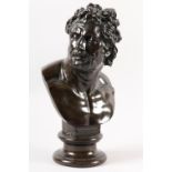 M J HATFIELD FOR THE ART UNION OF LONDON, Ajax, bronze bust, titled to tablet, on socle, impressed