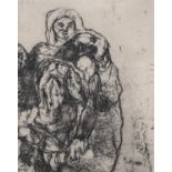 ARR Mike Moor (b.1966), Pieta-After Michelangelo, etching, 10cm x 8cm