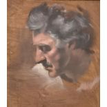 ARR Alan Flood (b.1951) Study of a Man, head and shoulder portrait in profile, oil on board,