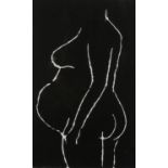 John Emanuel (b.1930), Pregnant Woman, wood cut, monochrome, signed in pencil to the margin, 18.