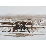 ARR Frank Hoar 20th century, Beau xx ace Under Snow, landscape, monochrome wash, signed and dated (