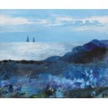 ARR Fiona Moatt (NAPA Contemporary), Blue Haze, coastal landscape, mixed media on paper,