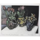ARR By and after Charlie Downes Contemporary, 'Jug and a Bowl with Daffs' and 'Three vases of Spring