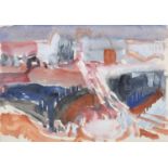 ARR Mary Ann Lord (b.1931), City Square, Leeds, c.1970, gouache, signed to lower right, 14cm x 20cm
