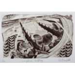 ARR Neil Bousfield Contemporary, Longshore Drifting, wood engraving, no. 16/50, titled and signed in