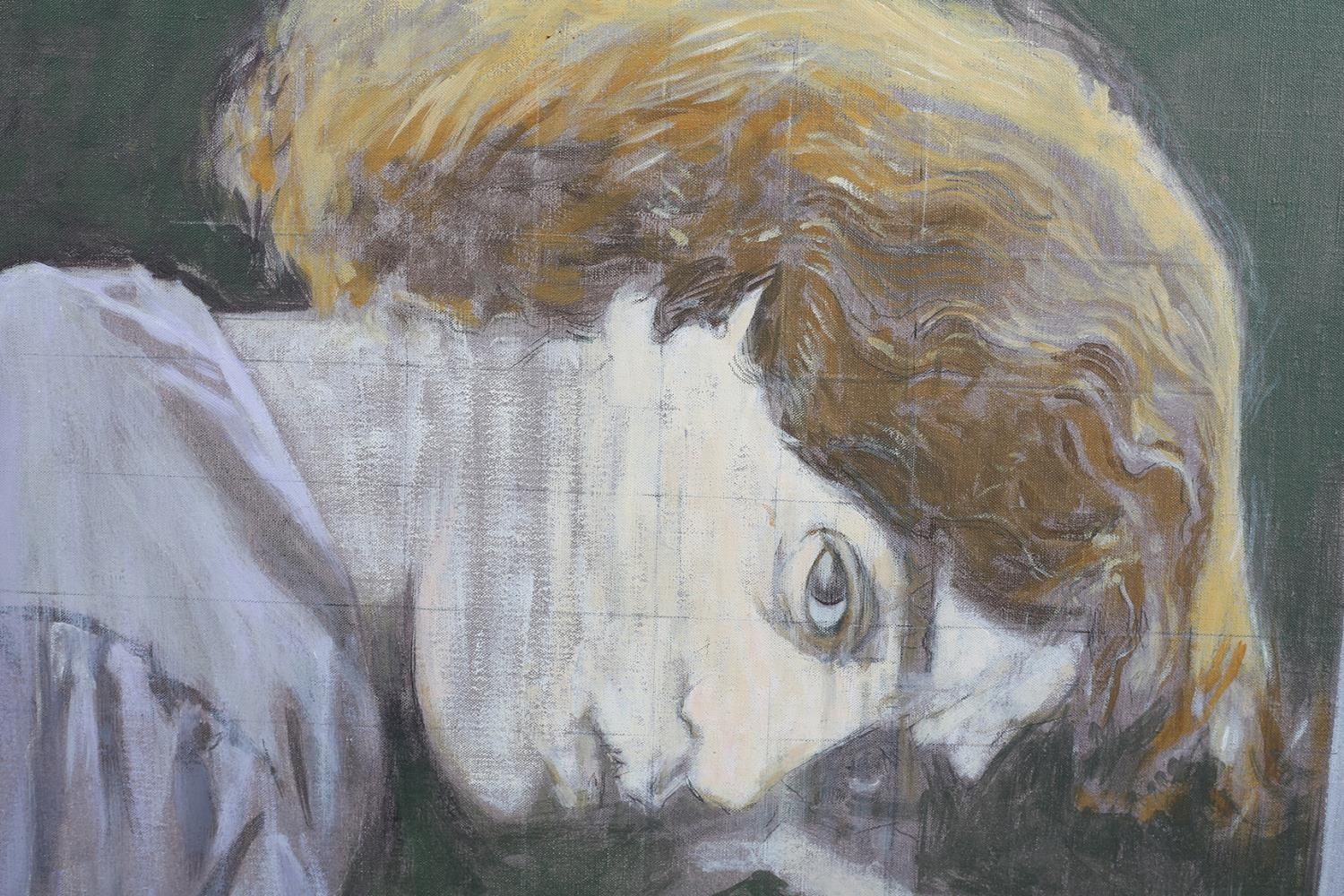 ARR Bryan Organ (b.1935), Jane Morris, half portrait, oil on canvas, signed and dated 1973 to - Image 3 of 5