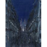 ARR Selina Thorp (b.1968), 'The Spanish Steps at Night, Rome' pastel, signed to lower right, 29cm