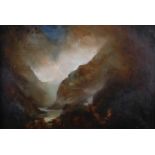 ARR James Naughton (b.1971), River valley light, oil on board, unsigned, 27cm x 39cm