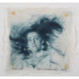 ARR Alan Flood (b.1951), Ophelia (Rebecca Cain), etching, a/p, titled and signed in pencil, 8.5cm