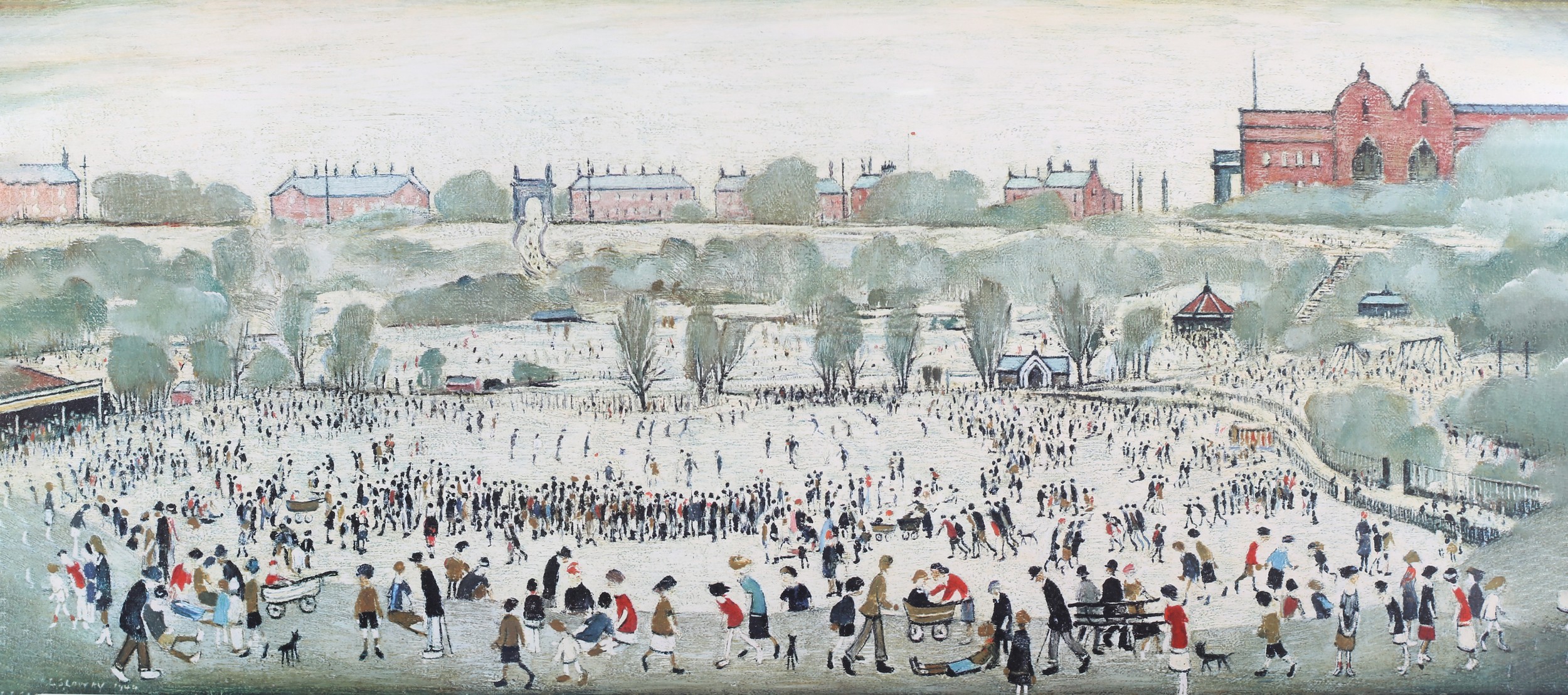 ARR By and After Laurence Stephen Lowry (1886-1976), Peel Park, Salford, colour lithograph, signed