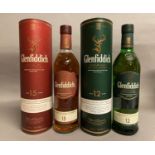 Glenfiddich Solera Reserve 15yr old single malt Scotch whisky 40% 70cl, Glenfiddich Signature malt