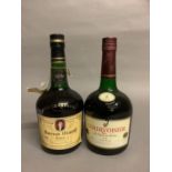 Two bottles 1960's/1970's Cognac; 70cl Courvoisier VS*** 40% (70s) level below the neck, 24fl oz