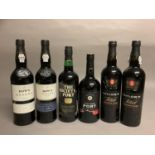 Six bottles various Ruby Ports of a 'certain age' (dating back to 2008) including Taylors (2),