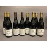 Eight bottles Delas Freres: Two bottles Hermitage 1995 'Cuvee Marquise de la Tourette'; two