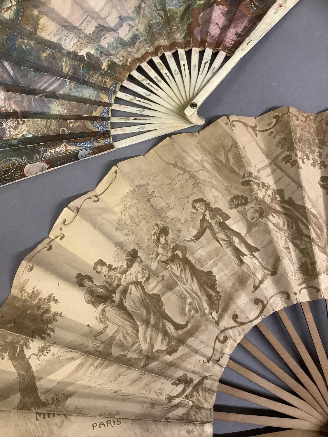 An early 20th century printed advertising fan for The Ritz, marked Eventails Duvelleroy, Paris, - Image 3 of 4