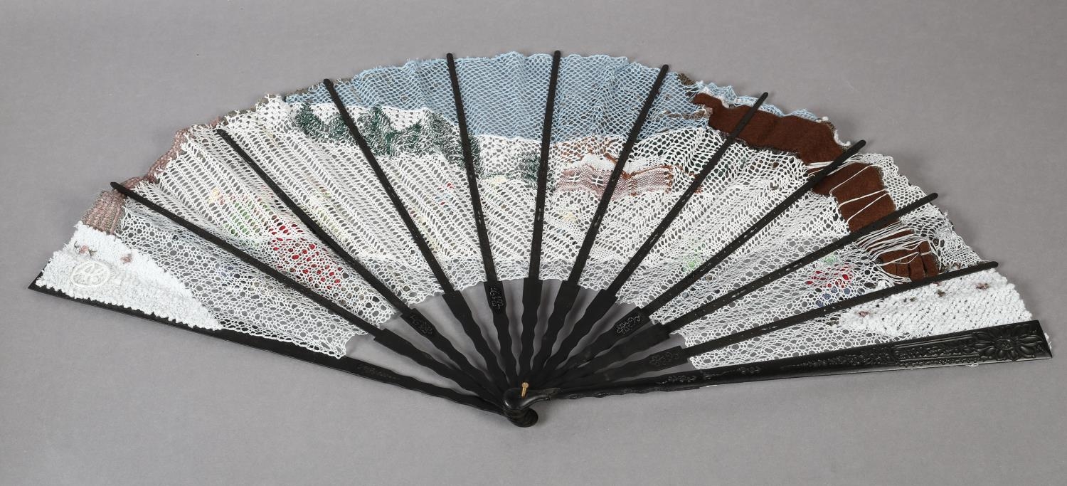 Ann Collier: A large and unique handmade lace fan leaf created by Ann Collier, 20th century, the - Image 4 of 5