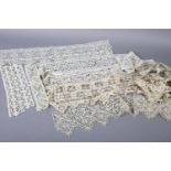Antique Lace: a selection of needle lace lengths, mainly Italian, 17th to 19th century, (7)