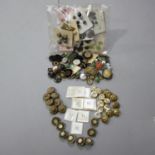 Antique and Vintage buttons, many in sets, to include large mother of pearl, metal with inset