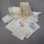 Antique lace: a selection of handkerchiefs, mainly handmade lace, to include Bedfordshire Maltese,