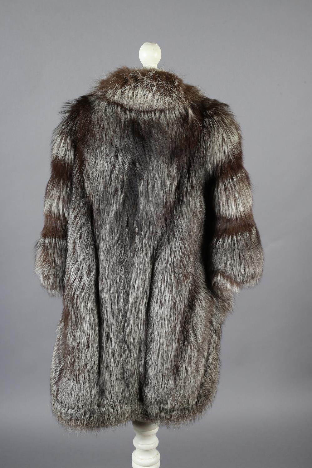 Silver fox: a three- quarter length silver fox jacket in cape form, the front and back dipping in - Image 3 of 3