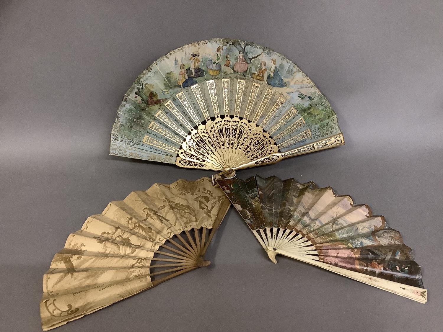 An early 20th century printed advertising fan for The Ritz, marked Eventails Duvelleroy, Paris,