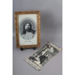 A French woven silk picture of Christ on the Cross, observed by 3 women, possibly being the three