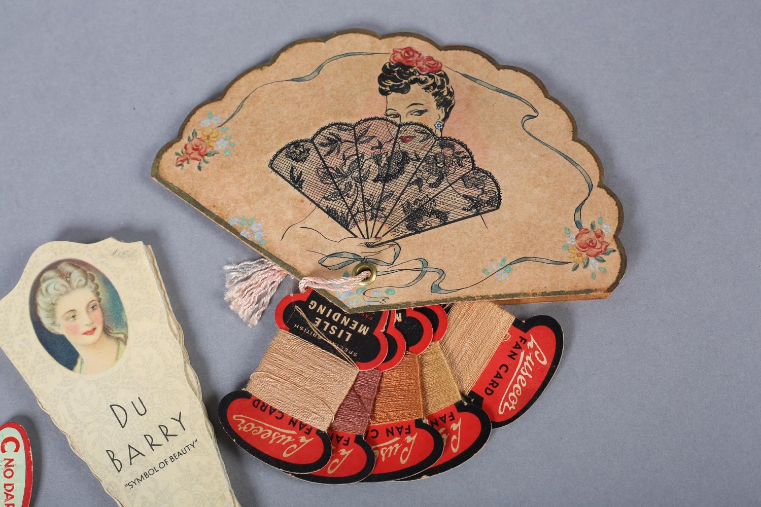 A scarce 1930’s folding cosmetic advertising fan for “Du Barry, Symbol of Beauty” by Richard Hudnut, - Image 2 of 3