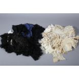 Antique lace: a large quantity of mainly Edwardian cream handmade and chemical lace fragments,