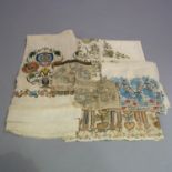 Ottoman: A fine and unusual large towel end, approx. 80 cm x 82 cm, with a strong, colourful