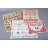 Four needlework alphabet samplers, worked in colour, European, the first dated 1899 by M S