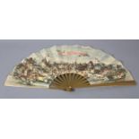 A large souvenir fan for the “Andenken an das Internationale Port-Rotunde Wein 1894”, the monture of
