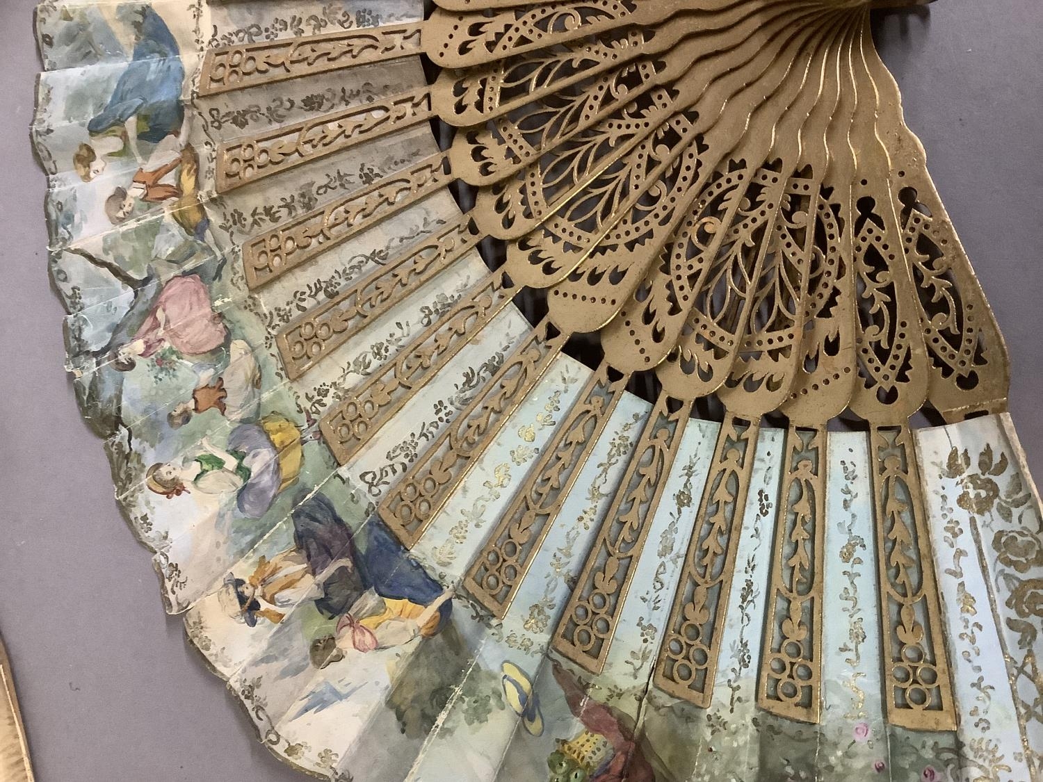 An early 20th century printed advertising fan for The Ritz, marked Eventails Duvelleroy, Paris, - Image 2 of 4