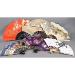 Japan: a striking selection of fans and fan boxes, 20th century, to include one showing a snowy