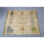 A large European darning sampler “Anno 1834” and “Oud Jaar”, worked in silks on soft linen, possibly
