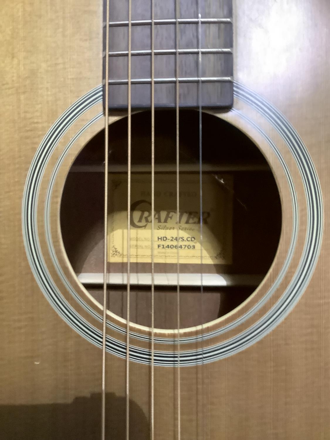 A Crafter silver series acoustic guitar and a smaller acoustic guitar by Santos Martinez model SM2 - Image 2 of 3